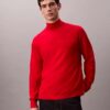 Camisola de gola alta em lã merino