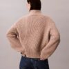 Camisola de gola alta folgada com canelado grosso Camisola de gola alta folgada com canelado grosso