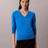 Camisola de gola em V em lã merino Camisola de gola em V em lã merino