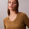 Camisola de gola em V em lã merino Camisola de gola em V em lã merino