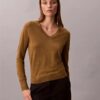 Camisola de gola em V em lã merino Camisola de gola em V em lã merino