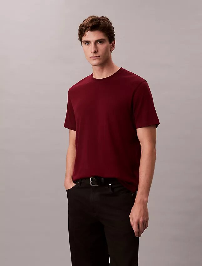Camisola de gola redonda em algodão Supima Camisola de gola redonda em algodão Supima