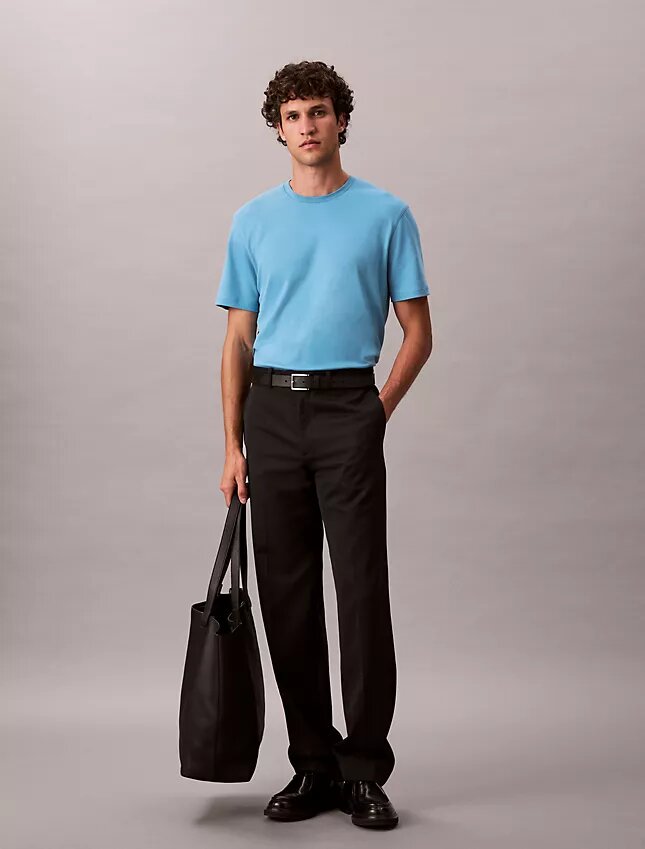 Camisola de gola redonda em algodão Supima Camisola de gola redonda em algodão Supima