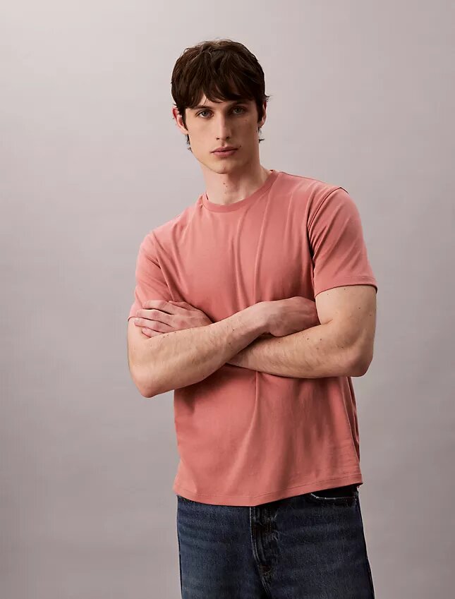 Camisola de gola redonda em algodão Supima Camisola de gola redonda em algodão Supima