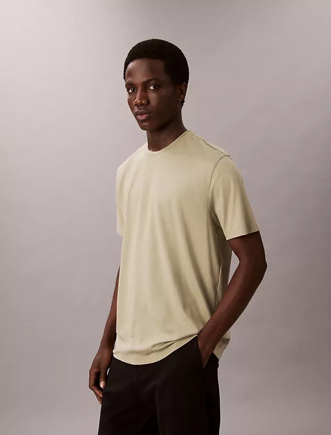 Camisola de gola redonda em algodão Supima Camisola de gola redonda em algodão Supima