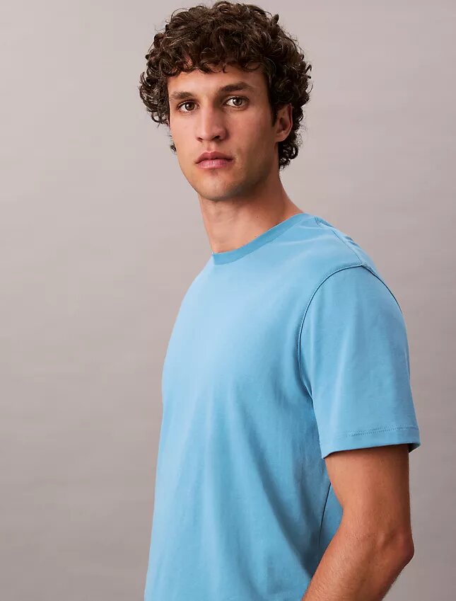 Camisola de gola redonda em algodão Supima Camisola de gola redonda em algodão Supima