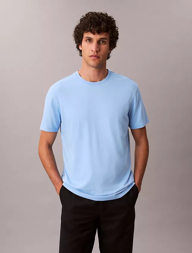 Camisola de gola redonda em algodão Supima Camisola de gola redonda em algodão Supima