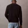 Camisola de gola redonda em malha polar com logótipo de arquivo Camisola de gola redonda em malha polar com logótipo de arquivo