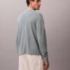 Camisola de gola redonda em mistura de linho