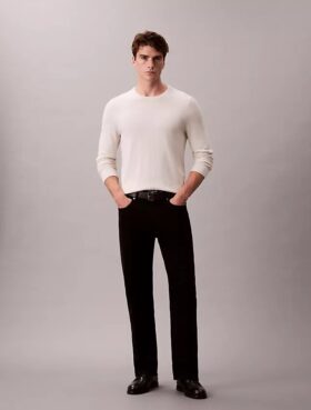 Camisola de gola redonda em mistura de merino extrafina