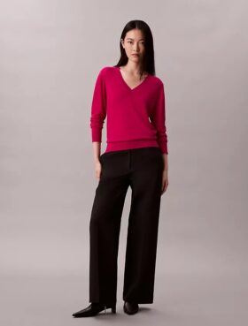 Camisola de Lã Merino com Decote em V