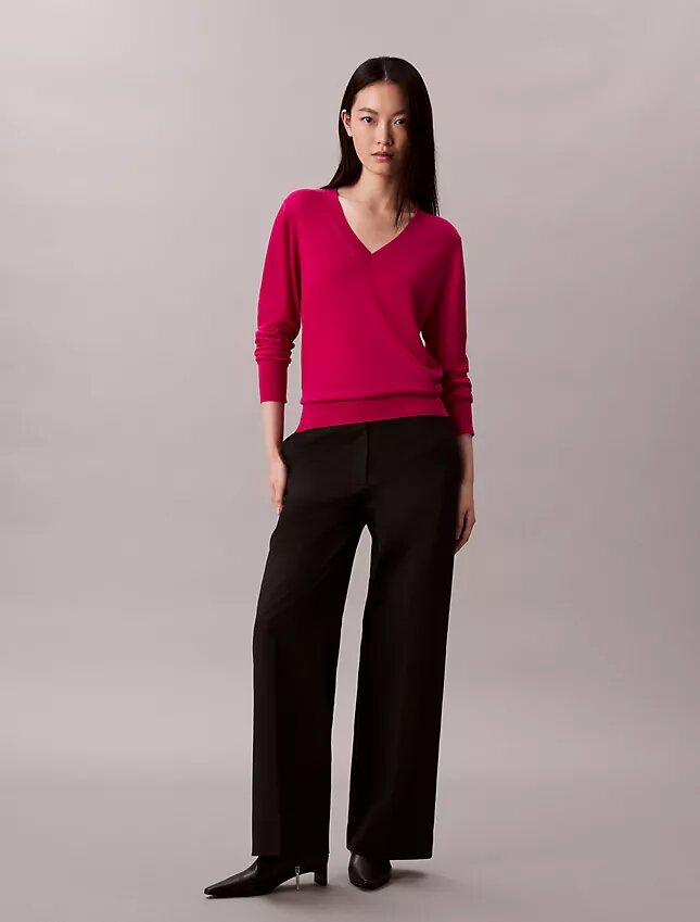 Camisola de Lã Merino com Decote em V Camisola de Lã Merino com Decote em V