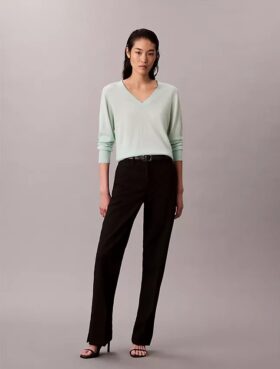 Camisola de Lã Merino com Decote em V
