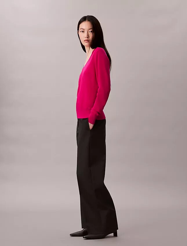 Camisola de Lã Merino com Decote em V Camisola de Lã Merino com Decote em V