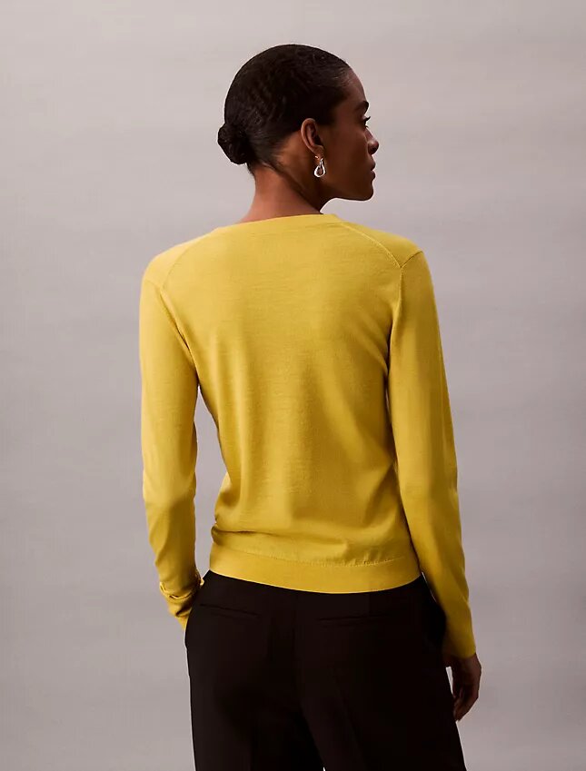 Camisola de Lã Merino com Decote em V Camisola de Lã Merino com Decote em V