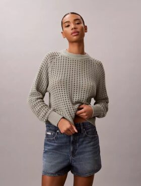 Camisola de malha aberta