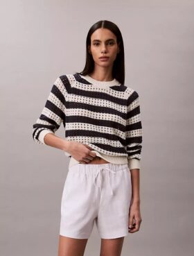 Camisola de malha aberta