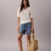 Camisola de malha aberta com gola polo Camisola de malha aberta com gola polo