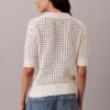 Camisola de malha aberta com gola polo Camisola de malha aberta com gola polo