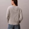 Camisola de malha com tranças em algodão Camisola de malha com tranças em algodão