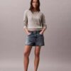 Camisola de malha com tranças em algodão Camisola de malha com tranças em algodão