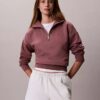 Camisola de malha polar com fecho de correr de um quarto e monograma Camisola de malha polar com fecho de correr de um quarto e monograma