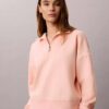 Camisola de malha polar com fecho de correr de um quarto e monograma Camisola de malha polar com fecho de correr de um quarto e monograma