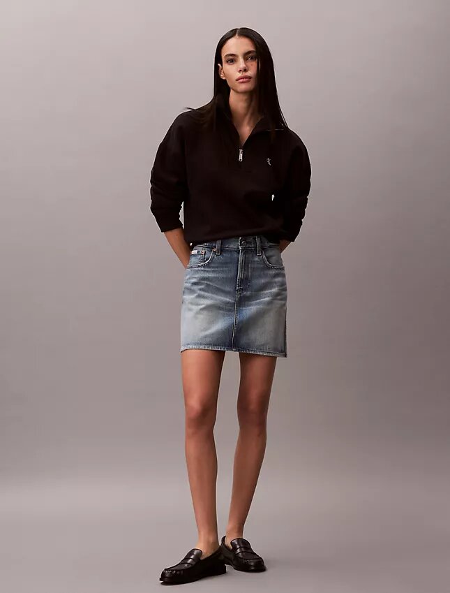 Camisola de malha polar com fecho de correr de um quarto e monograma Camisola de malha polar com fecho de correr de um quarto e monograma