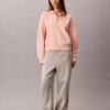 Camisola de malha polar com fecho de correr de um quarto e monograma Camisola de malha polar com fecho de correr de um quarto e monograma