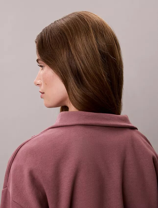 Camisola de malha polar com fecho de correr de um quarto e monograma Camisola de malha polar com fecho de correr de um quarto e monograma