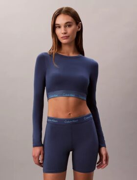 Camisola de manga comprida com forro leve em algodão Modal Bralette Icon