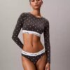 Camisola de manga comprida com forro leve em algodão Modal Bralette Icon
