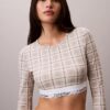 Camisola de manga comprida com forro leve em algodão Modal Bralette Icon