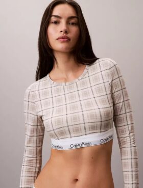 Camisola de manga comprida com forro leve em algodão Modal Bralette Icon