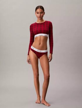 Camisola de manga comprida com forro leve em algodão Modal Bralette Icon