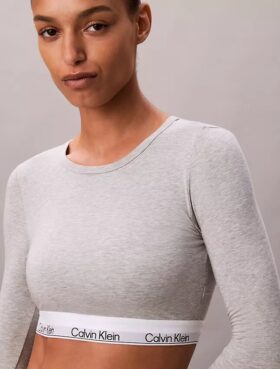 Camisola de manga comprida com forro leve em algodão Modal Bralette Icon