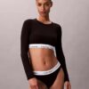 Camisola de manga comprida com forro leve em algodão Modal Bralette Icon