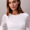 Camisola de manga comprida com forro leve em algodão Modal Bralette Icon