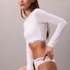 Camisola de manga comprida com forro leve em algodão Modal Bralette Icon
