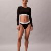 Camisola de manga comprida com forro leve em algodão Modal Bralette Icon