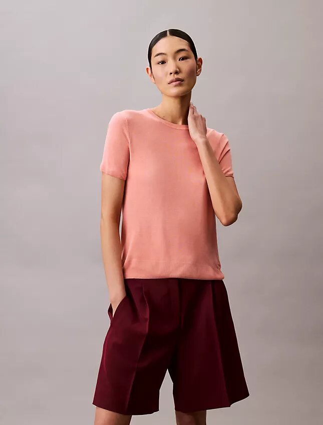 Camisola de manga curta em viscose Camisola de manga curta em viscose