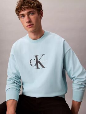 Camisola Descontraída em Felpa Premium com Logótipo Monogram