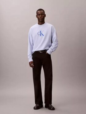 Camisola Descontraída em Felpa Premium com Logótipo Monogram