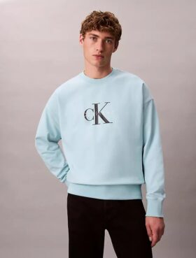 Camisola Descontraída em Felpa Premium com Logótipo Monogram