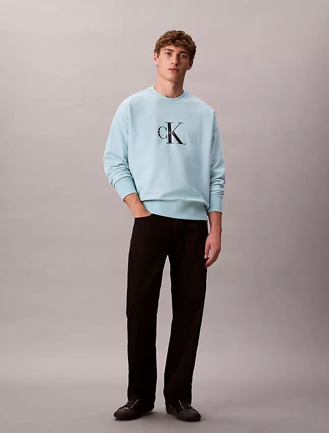 Camisola Descontraída em Felpa Premium com Logótipo Monogram Camisola Descontraída em Felpa Premium com Logótipo Monogram