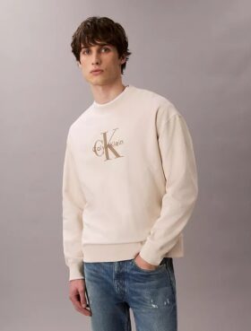 Camisola Descontraída em Tecido Felpudo Premium com Logótipo Monogram