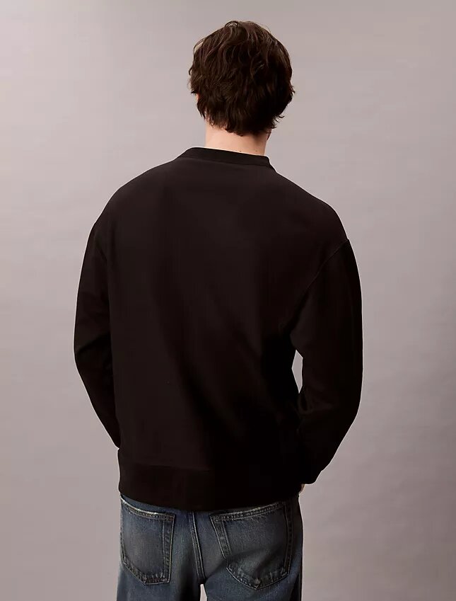 Camisola Descontraída em Tecido Felpudo Premium com Logótipo Monogram Camisola Descontraída em Tecido Felpudo Premium com Logótipo Monogram