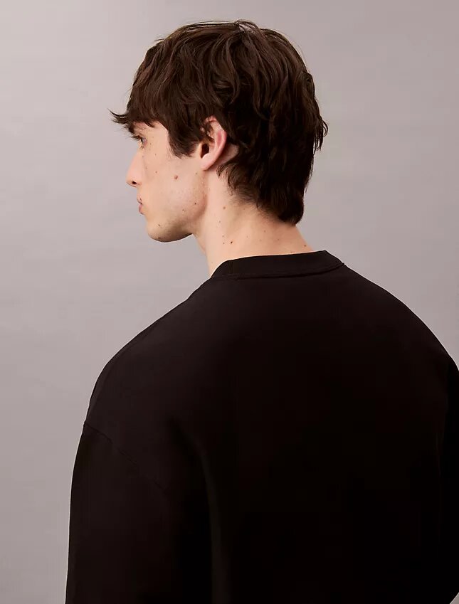 Camisola Descontraída em Tecido Felpudo Premium com Logótipo Monogram Camisola Descontraída em Tecido Felpudo Premium com Logótipo Monogram
