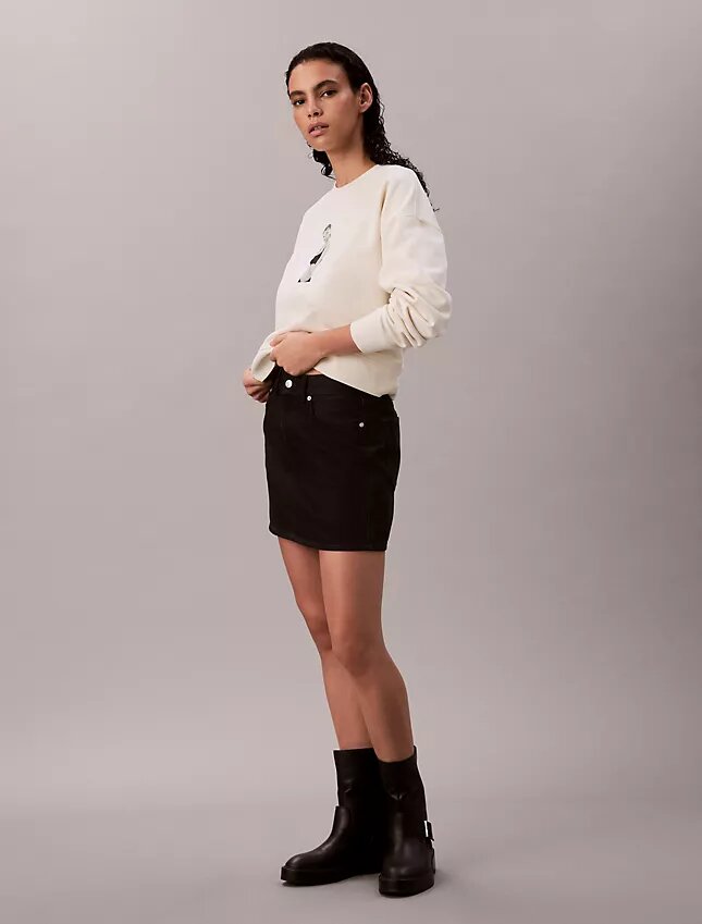 Camisola descontratada com grafismo de Kate Moss em tecido felpudo Camisola descontratada com grafismo de Kate Moss em tecido felpudo