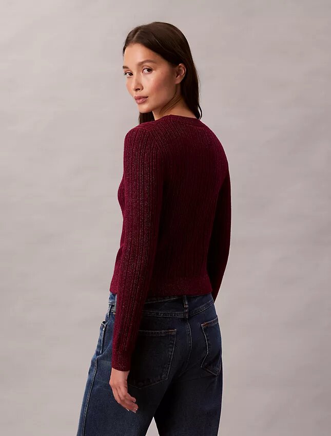 Camisola em mistura de lã merino com lurex Camisola em mistura de lã merino com lurex